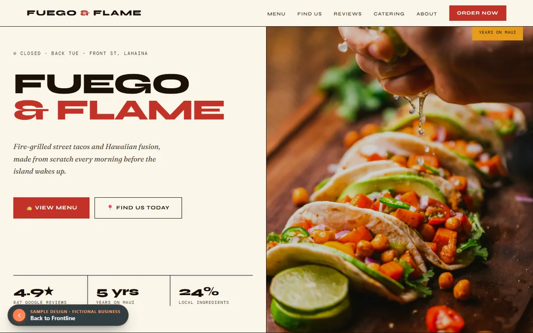 Fuego & Flame sample website